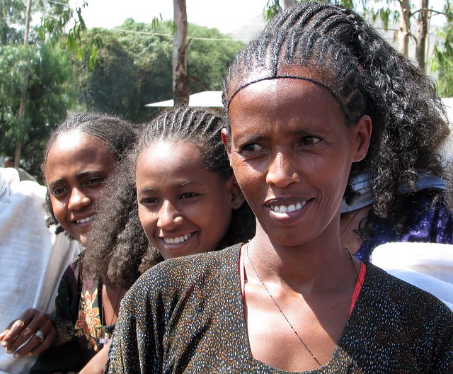 Three smiling Eritrean women